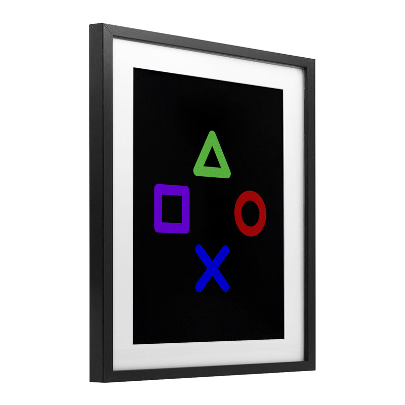 «Game Game Shapes», reproduction encadrée sous verre, conception de Kim Allen, Cadre noir minuit, H 16 po x l 13 po