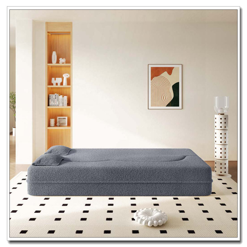 Canapé moderne avec 2 coussins, Gris foncé, Teddy
