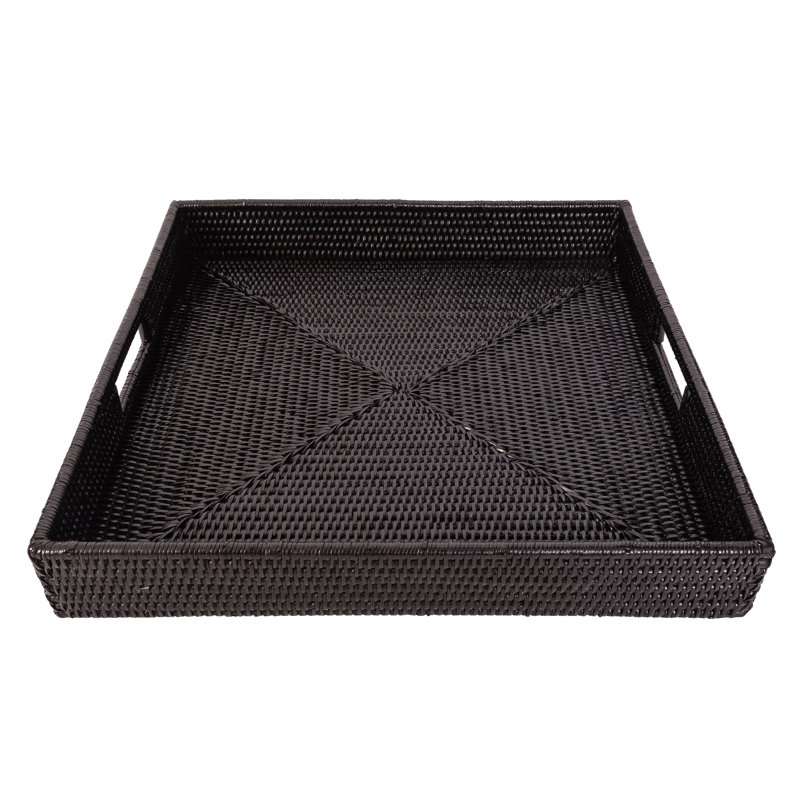 Plateau de service Edmond, Noir Tudor, H 3 po x l 18 po x P 18 po, Pas de paquet