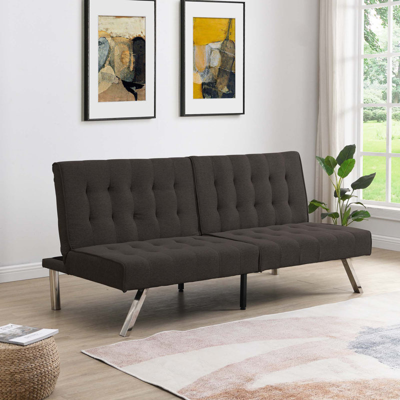 Canapé-lit futon polyvalent avec pieds en acier inoxydable pour toutes les occasions