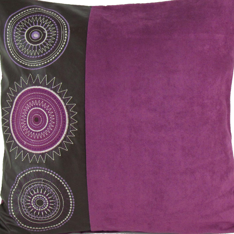 Housse et insert de coussin carré en similicuir, Mauve
