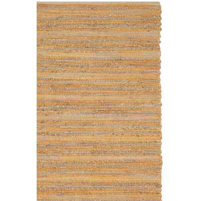 Tapis orange en jute / coton tissé à la main Doleman