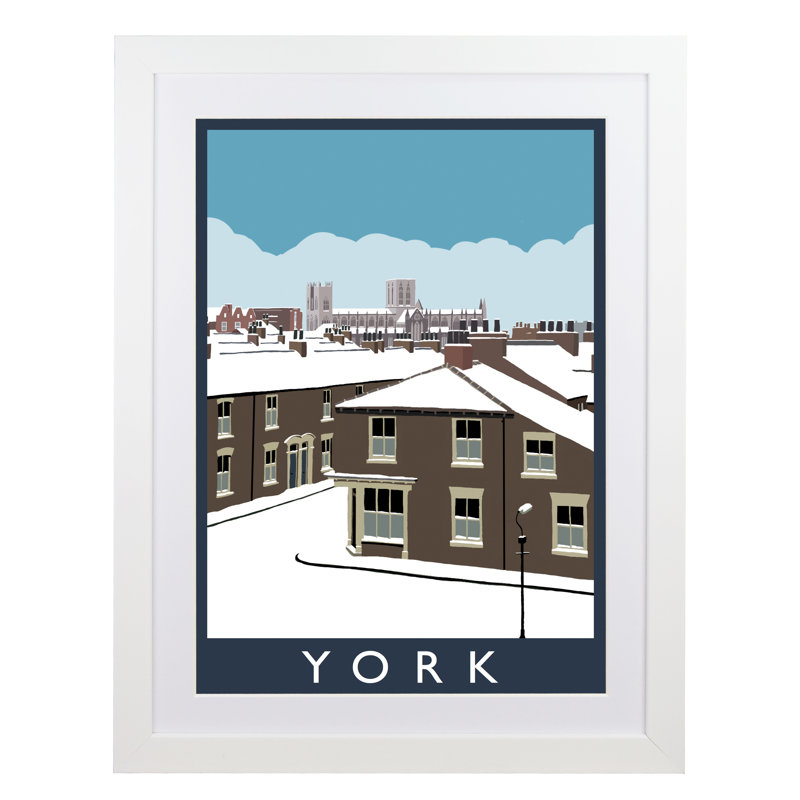 'York In Snow' by Richard O'Neil - Print, 43.5 cm H x 33.5 cm W x 2.2 cm D, White Wood Frame