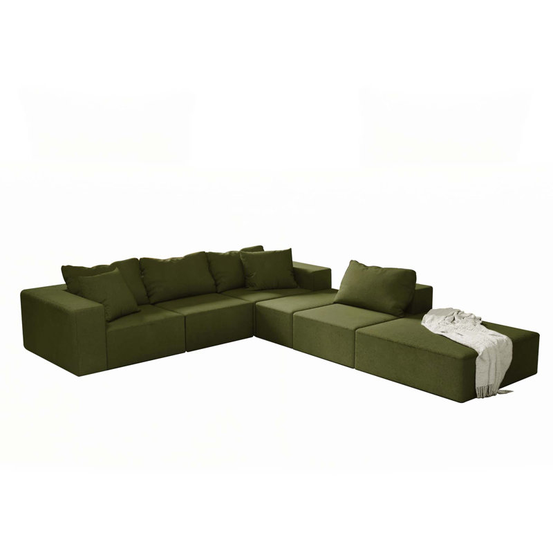 Ensemble de canapé modulaire rembourré Boneless, Vert