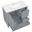 Meuble-lavabo 36 po avec lavabo en céramique, panneau de fibres à densité moyenne et base en bois massif, 3 tiroirs et armoire avec tablettes-2054848205-2054848207