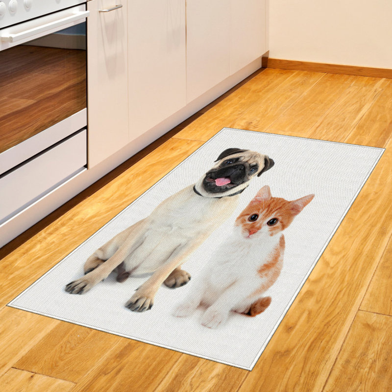 Pug High Density Long Fiber Poly Threads Decorative Area Rug Carpet, Rectangle 2'7" x 5'