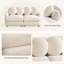 Canapé 2 places beige chenille avec 4 coussins décoratifs, assise profonde et structure en bois massif pour salon ou chambre