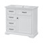 Meuble-lavabo autoportant de 36 pouces avec comptoir en céramique avec 4 tiroirs, porte à fermeture en douceur et trous de robinet pré-percés de 8 pouces (blanc)