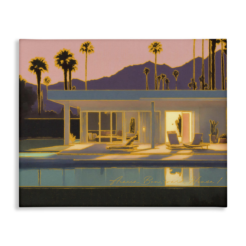 «Sunset Glow Summer Pool» par Noah Bay, H 36 po x l 48 po