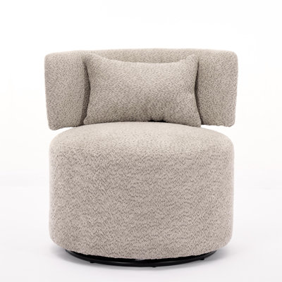 Swivel Accent Chair with Throw Pillow