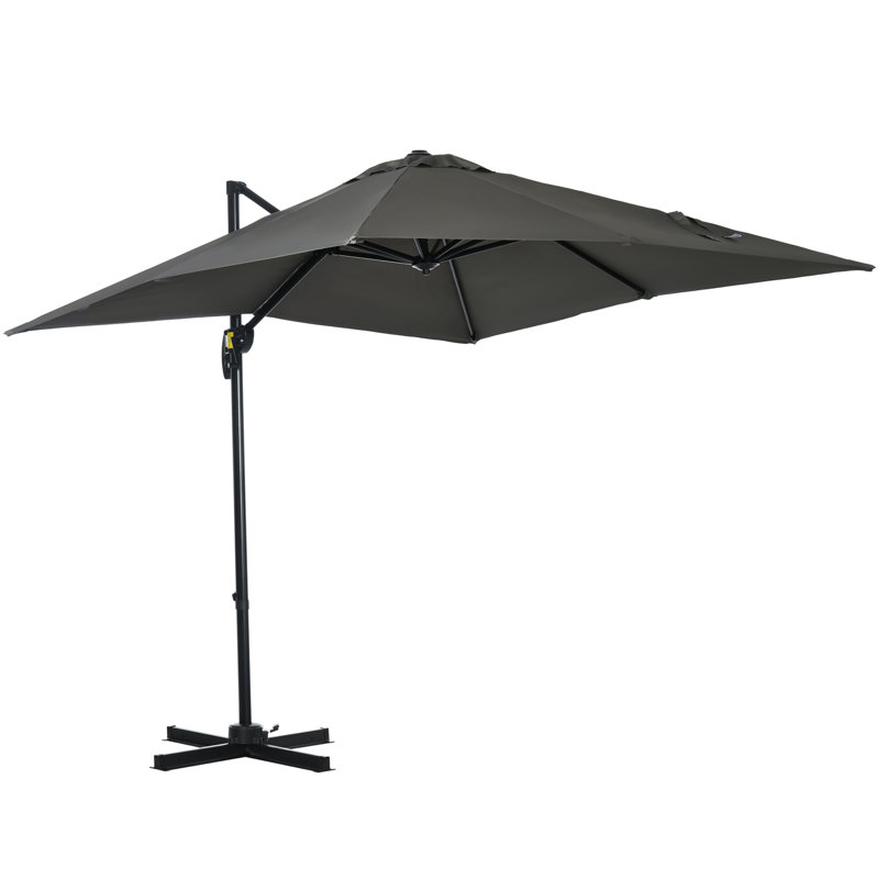 Parasol carré en porte-à-faux 8 pi Naaya, gris