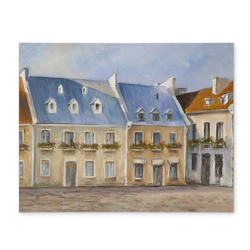 Old Quebec City Blue Polyester Placemat | Home Decor Essential