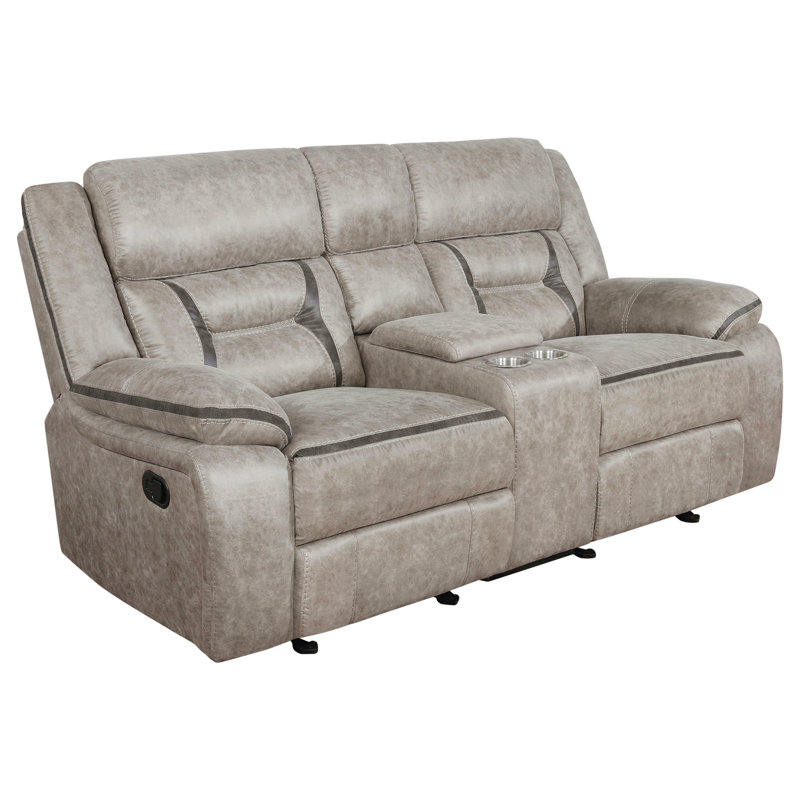 Causeuse rembourrée avec console, Beige