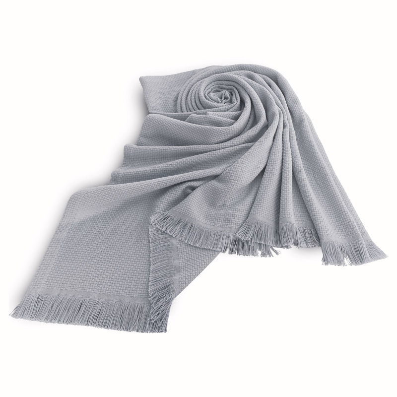 Hand Woven Throw Blanket, Gray