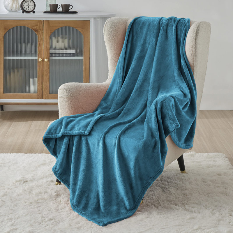 Couverture polaire Cozy Winter Collection 300GSM pour canapé, canapé, lit, L 50 po x L 70 po, Bleu sarcelle