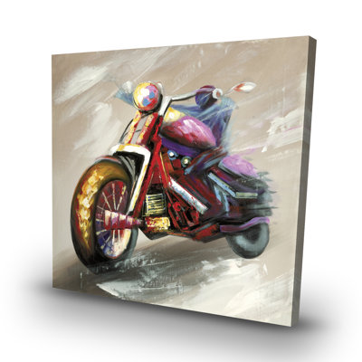 Abstract motorcycle - 32"x32" art on canvas