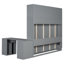 Grand lit escamotable mural avec bureau, tablettes de rangement et grandes armoires-108986297