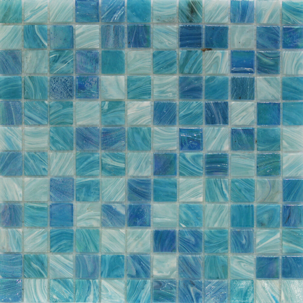 Better Homes & Gardens 3-Piece Aqua Glass Iridescent Mosaic Bath Accessory  Set