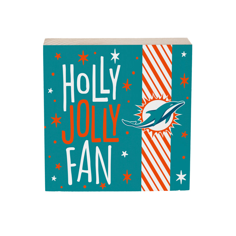 Plaque murale en bois 6 pi Miami Dolphins