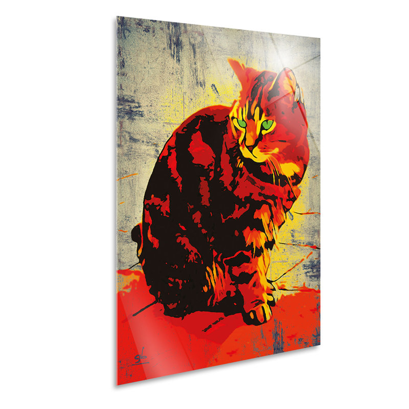 Cat by Giallobus - No Frame Painting on Plastic / Acrylic, 95cm H x 65cm W