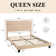 Elison Platform Bed with Fabric Upholstered Headboard and Wooden Slats