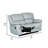 Larus Manual Loveseat, Powder Blue Leather Match, Pillow Top Arms, 60 Inch-116748983
