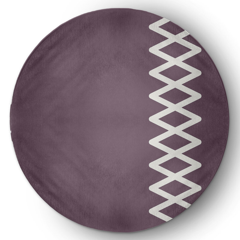 Chenille Geometric Indoor Rug, Round 5'