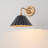 Dimmable Steel Armed Sconce With Pleated Scalloped Shade