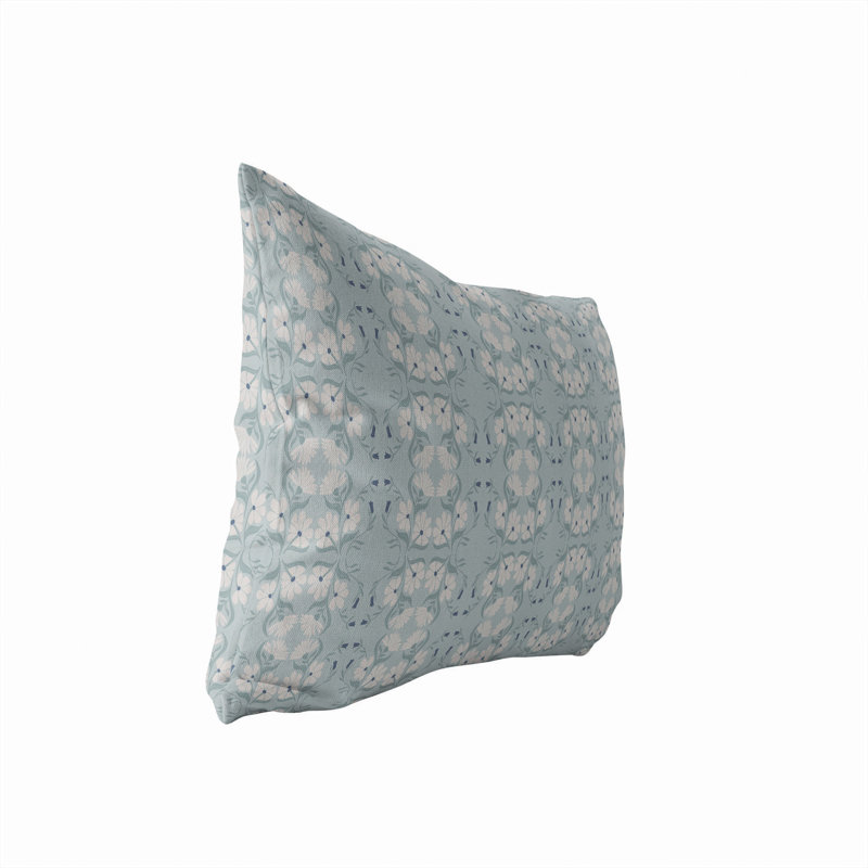 Coussin lombaire d'extérieur Groovy Flowers Florals, Bleu