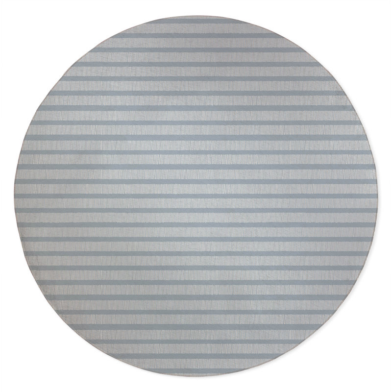 Comb Row Non-Slip Outdoor Rug, Round 5'