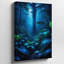 Toile, "Mystical Forest Scene Illuminated By Soft Ethereal Blue Bioluminescence", art mural parmi des feuilles surdimensionnées luxuriantes-760467169