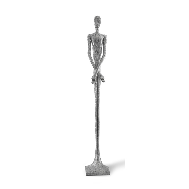 Lloyd Skinny Male Statue, 84" H x 16" W x 13" D, Silver