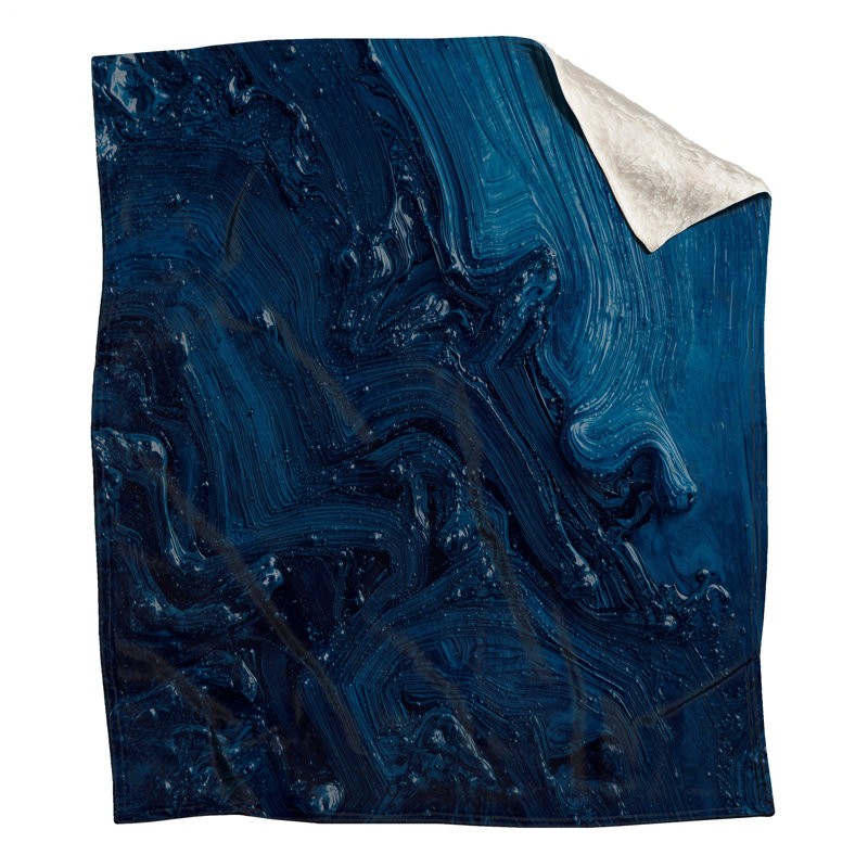Couvertures bleues à tourbillons abstraits, L 50 po x H 60 po