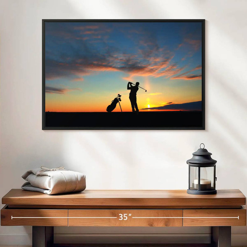 Sireci Golfing At Sunset, 17" H x 25" W