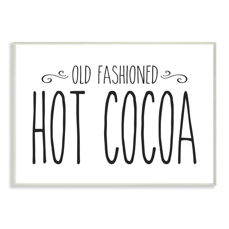«Hot Cocoa», reproduction d'art textuel, Plaque en bois, H 10 po x l 15 po