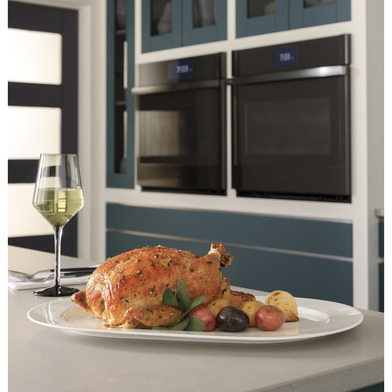 29.75" Self-Cleaning Convection Electric Single Wall Oven with Air Fry Capabilities, Black Stainless