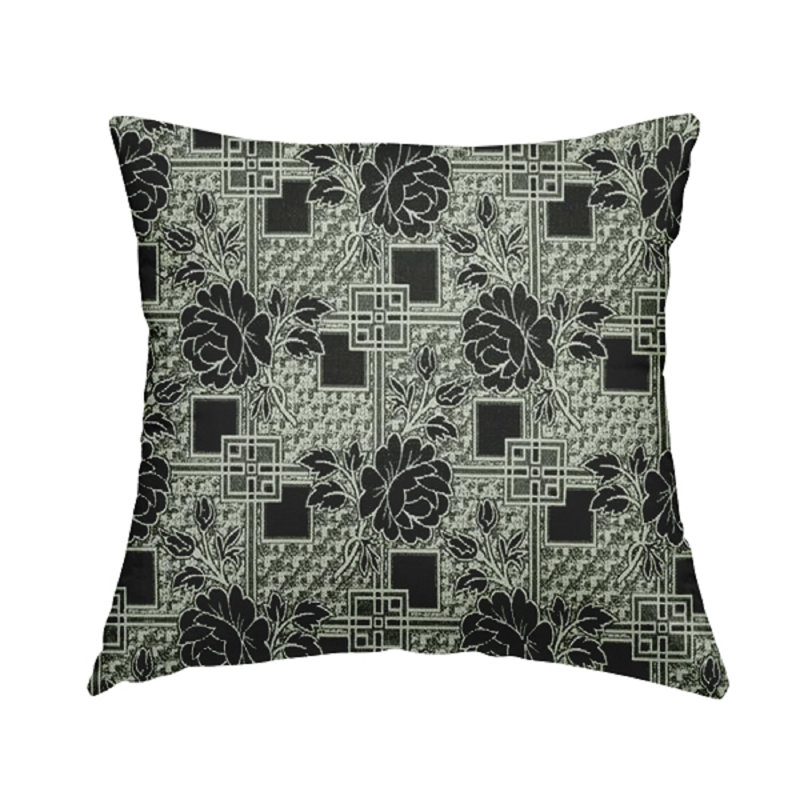 Grote Rectangular Cushion, Black/Silver