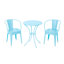 Ensemble de mobilier de patio, une table ronde avec deux chaises