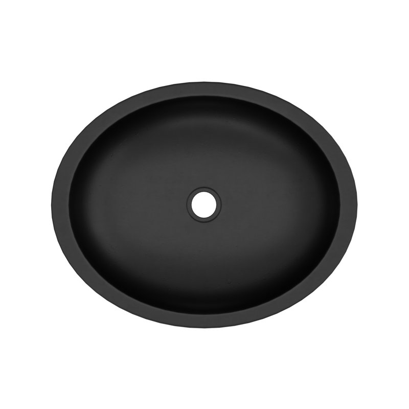 Tolosa Stone Handmade Oval Drop-in Bathroom Sink, Charcoal