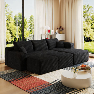 Canapé modulaire 95 "avec 2 repose-pieds Cloud
