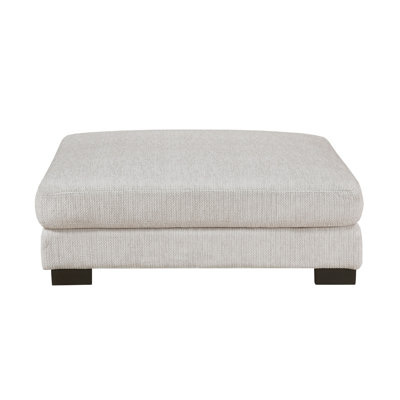 Liny Square Ottoman, 45 Inch Microfiber, Solid Wood