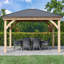 13 pi. L 11 pi. D Pavillon de jardin escamotable en bois massif