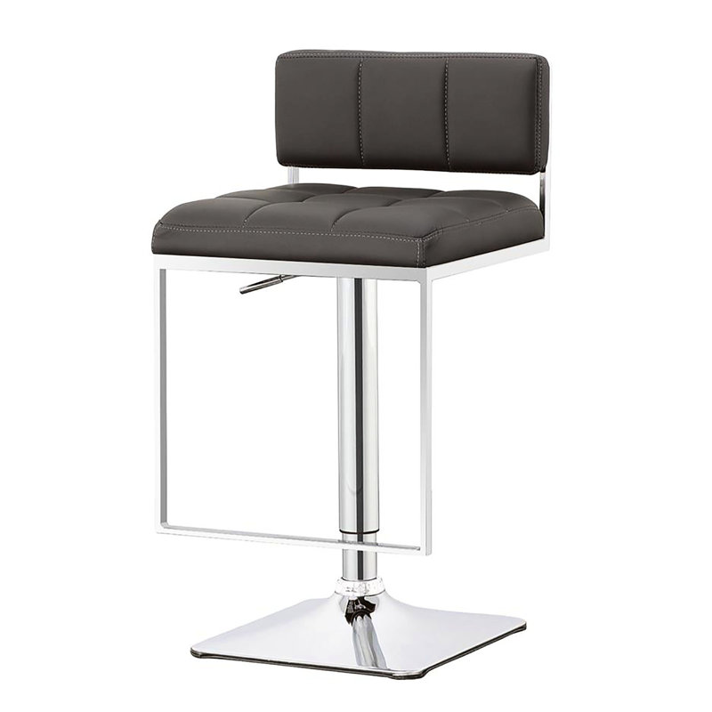 Siège rembourré gris moderne avec base pour une salle à manger confortable et réglable en hauteur