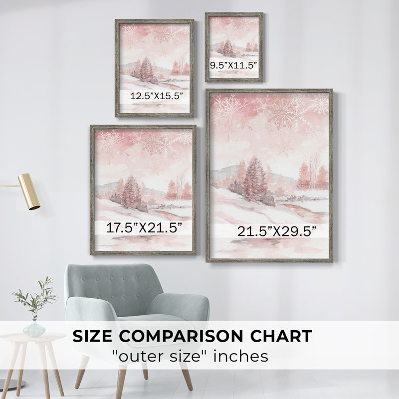 Blush Winter Framed Print - Solid Wood