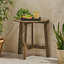 Table bistro semi-ronde pliante en bois d'acacia peu encombrant pour terrasse, finition grise