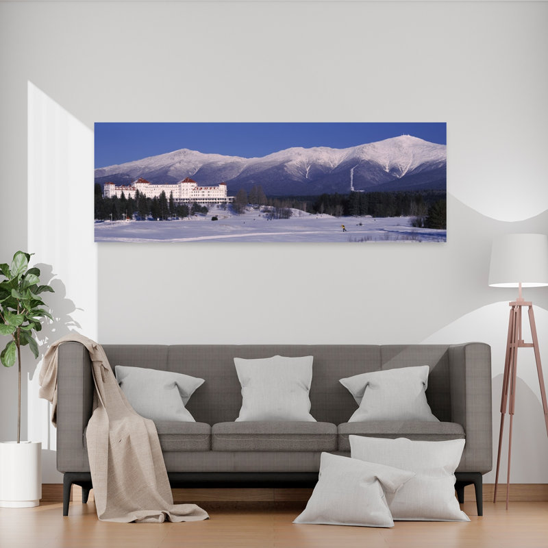 Hotel near snow covered mountains Mt. Washington Hotel Resort Mount Washington Bretton Woods New Hampshire USA 1 Piece Wrapped Canvas Panoramic Wall Art
