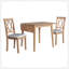Ensemble de table de salle à manger pliable pour petit espace, ensemble de salle à manger extensible 5 pièces de style maison de campagne, ensemble de petite table de cuisine avec table à abattant et 4 chaises de salle à manger rembourrées, naturel