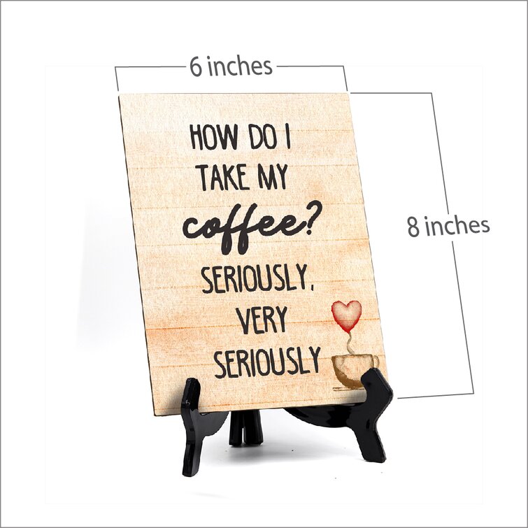 Signs ByLITA Coffee Bar, Table Sign, 6 inch x 8 inch (Pink)