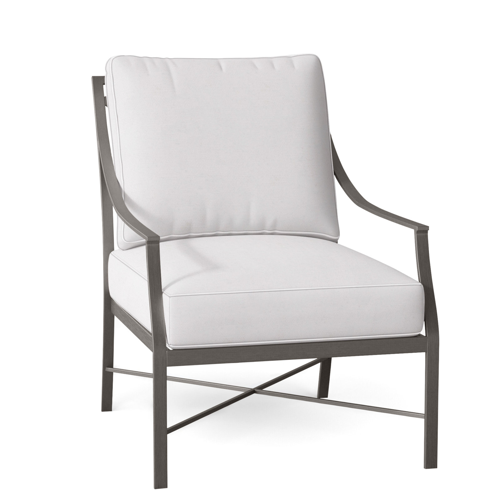 Monaco Patio Lounge Chair, Welt, Snow Sunbrella® Linen, Slate Gray