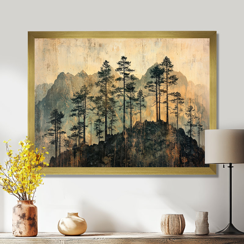Ghiocel - Landscapes Wall Art, H 24 po x l 32 po, Reproduction encadrée d'une seule photo, Or